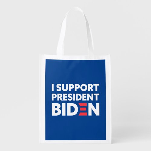 I Support President Biden Custom Color Blue Grocery Bag