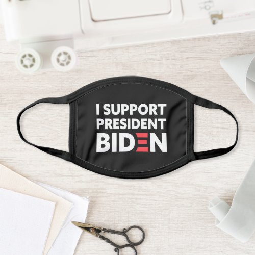 I Support President Biden Slogan Black Face Mask