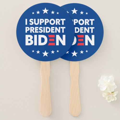 I Support President Biden Stars Custom Color Hand Fan