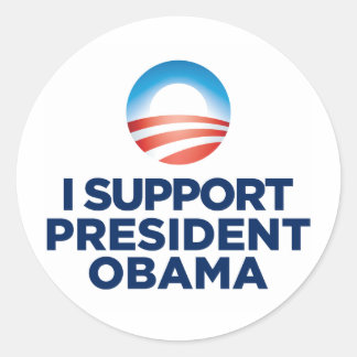 I Support President Obama Classic Round Sticker