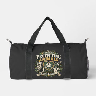 I Support Protecting Animals from Abuse Paw Heart Duffle Bag