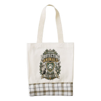 I Support Protecting Animals from Abuse Paw Heart Zazzle HEART Tote Bag