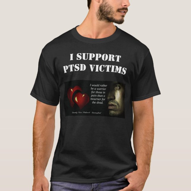 I Support PTSD Victims Dark Mens Tshirt (Front)