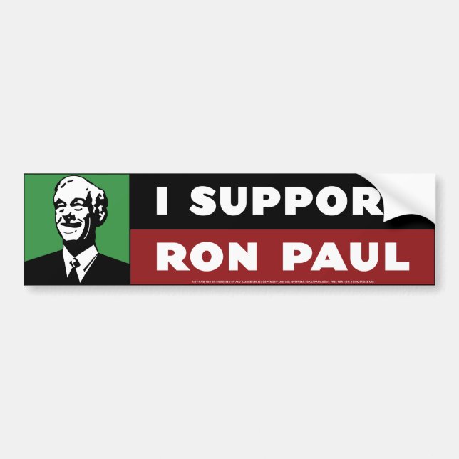 I Support Ron Paul - Green Bumper Sticker (Front)