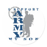 I Support Son 2 - ARMY Classic Round Sticker
