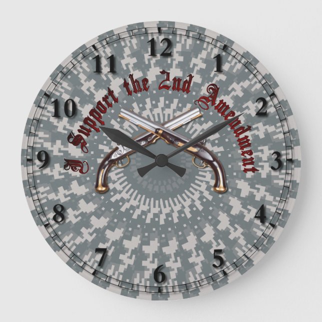 I Support the 2nd Amendment Large Clock (Front)