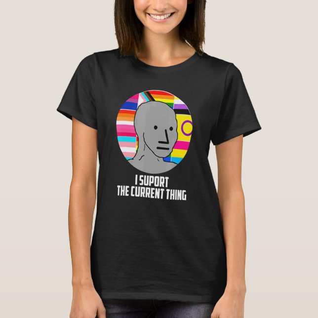 I Support The Current Thing Meme Idahobit Lgbt Sup T-Shirt (Front)