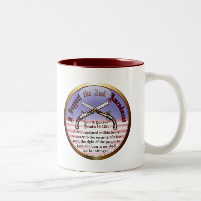 I Support the Second Amendment Two-Tone Coffee Mug (Right)