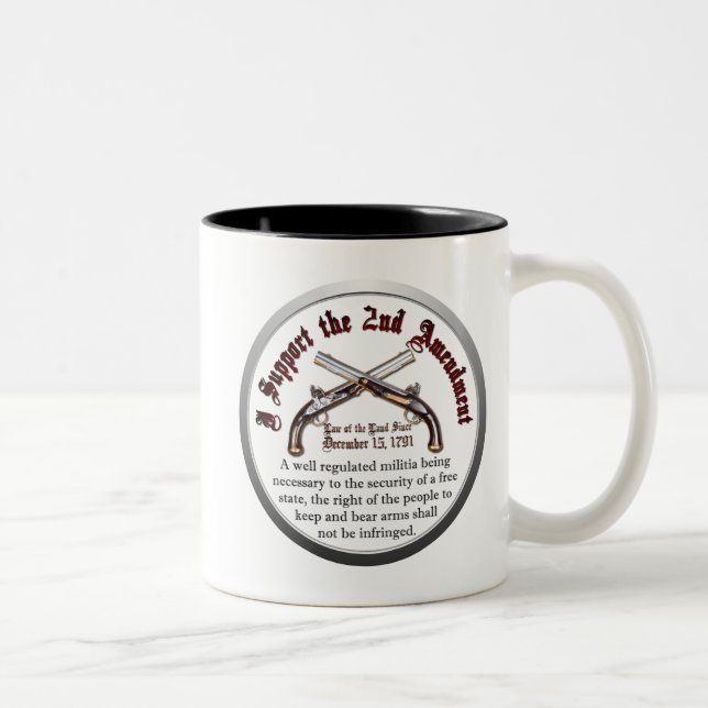 I Support the Second Amendment Two-Tone Coffee Mug (Right)