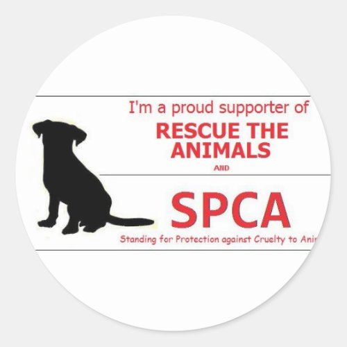 I Support the SPCA Classic Round Sticker