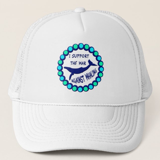 I SUPPORT THE WAR AGAINST WHALING TRUCKER HAT (Front)