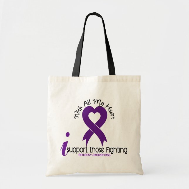 I Support Those Fighting Epilepsy Tote Bag (Front)
