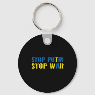 I Support Ukraine Stop Putin Stop War  Keychain
