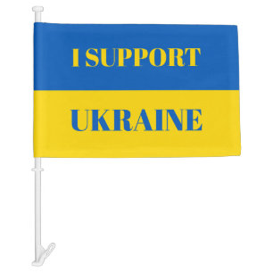 I support Ukraine. Ukrainian flag. Car Flag