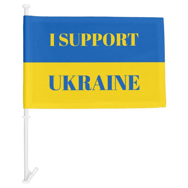 I support Ukraine. Ukrainian flag.  Car Flag (Front)