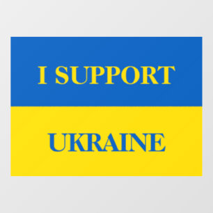 I support Ukraine. Ukrainian flag. Window Cling