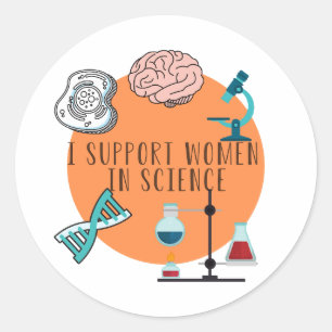 'I support women in science' sticker - pack of 6