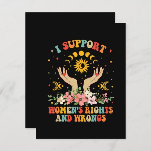 I support womens rights and wrongs vintage holiday card