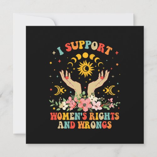 I support womens rights and wrongs vintage invitation