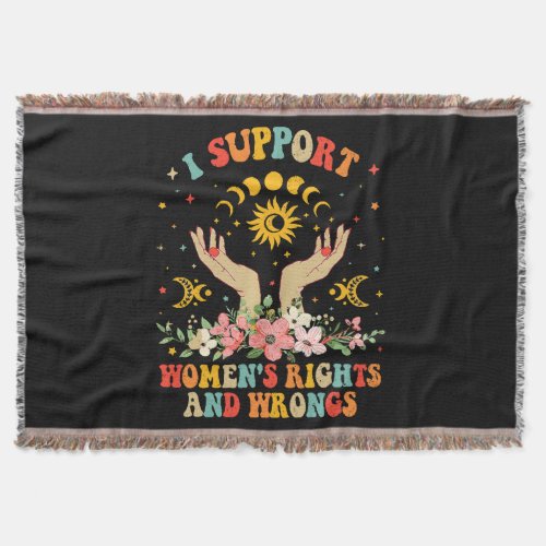 I support womens rights and wrongs vintage throw blanket