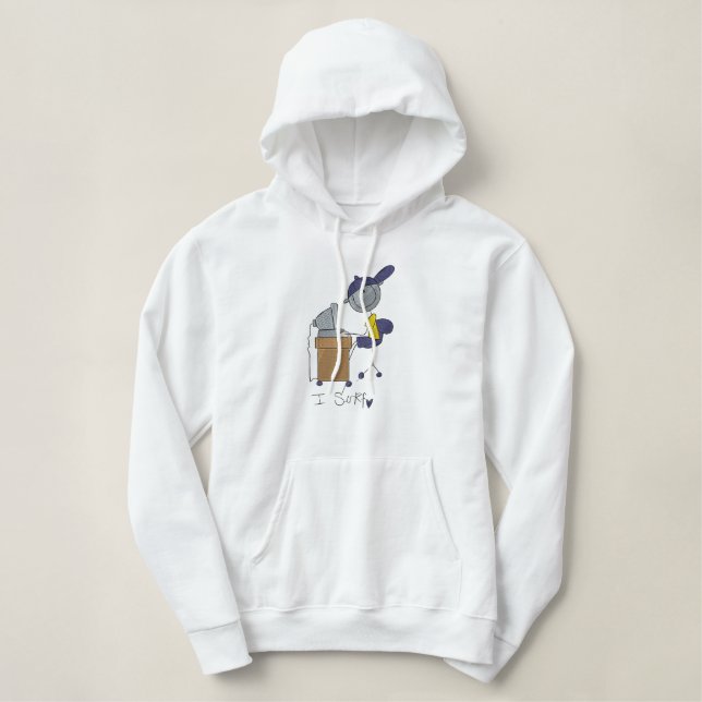 I Surf Embroidered Hoodie (Design Front)