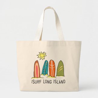 I Surf Long Island Large Tote Bag