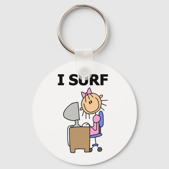 I Surf the Web Keychain (Front)