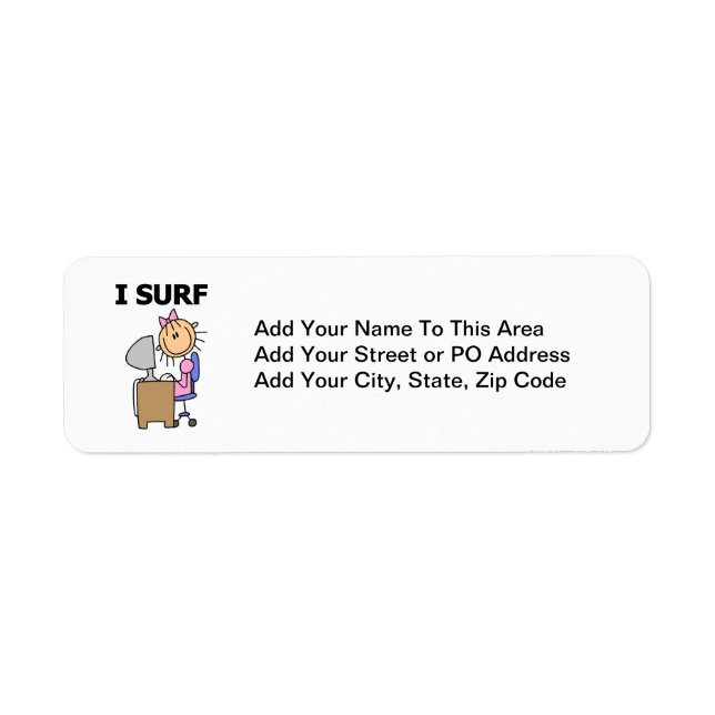 I Surf the Web Label (Front)