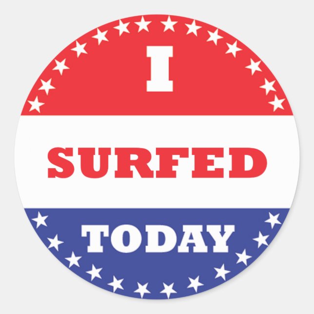 I Surfed Today Classic Round Sticker (Front)