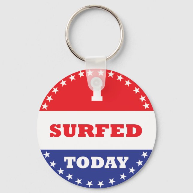 I Surfed Today Keychain (Front)