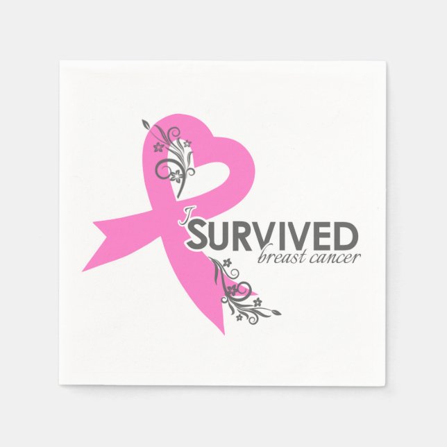 I Surived Breast Cancer Paper Napkins (Front)