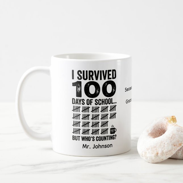 I Survived 100 Days Mug (With Donut)