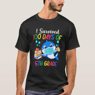 I Survived 100 Days Of 5Th Grade 2021 Teacher Stud T-Shirt