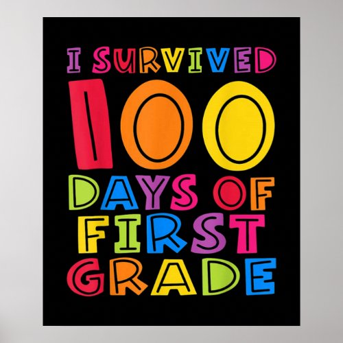 I Survived 100 Days of First Grade Poster