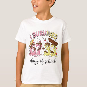 I Survived 100 Days of School 67 + 33 Ice Cream T-Shirt