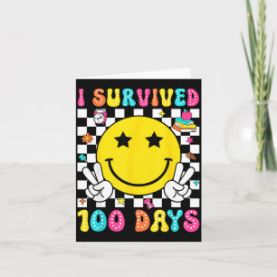 I Survived 100 Days Of School Boys Kids 100th Day  Card