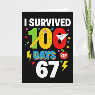 I Survived 100 Days of School Funny Student Card