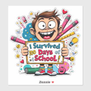 I Survived 100 Days of School Sticker