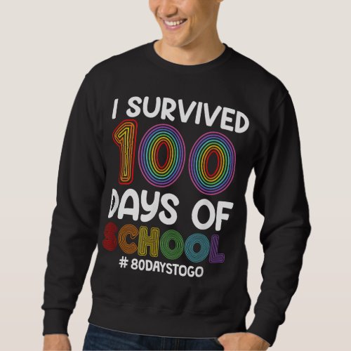 I Survived 100 Days Of School Teacher Adult Sweatshirt