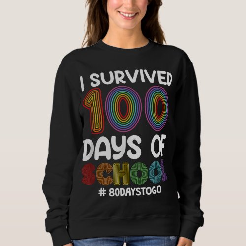 I Survived 100 Days Of School Teacher Adult Sweatshirt