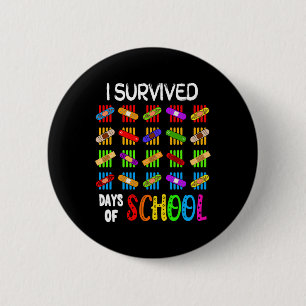 I Survived 100 Days Of School Teacher and Kids Gif Button