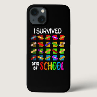 I Survived 100 Days Of School Teacher  Kids Gift B iPhone 13 Case