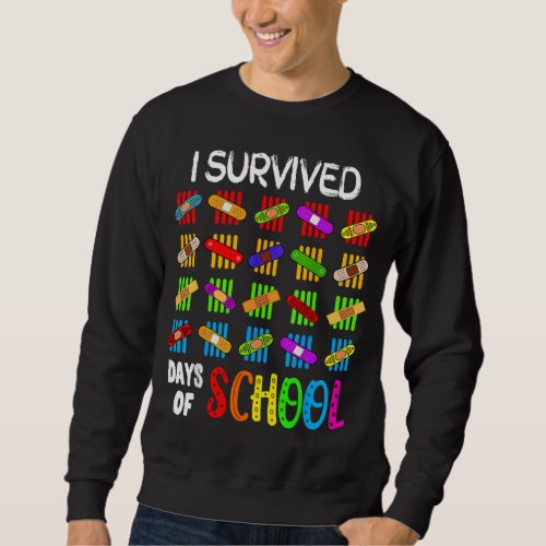 I Survived 100 Days Of School Teacher  Kids Gift  Sweatshirt
