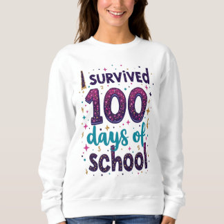 I Survived 100 Days of School Unicorn Design  Sweatshirt