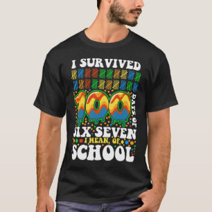 I Survived 100 Days Of Six Seven I Mean Of School T-Shirt