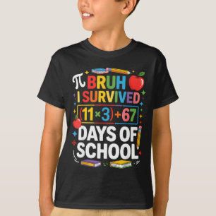 I Survived 100 Days School Bruh Math Equation 100  T-Shirt