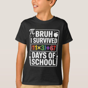 I Survived 100 Days School Bruh Math Equation 100  T-Shirt