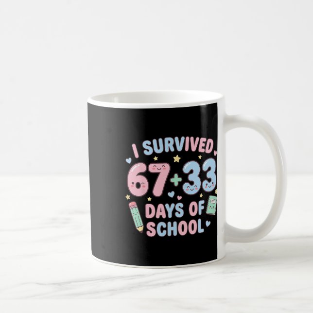 I Survived 100th Days Of School Math Teacher Kids  Coffee Mug (Right)