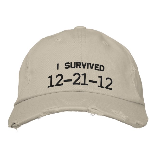 I SURVIVED 12-21-12 EMBROIDERED BASEBALL HAT (Front)