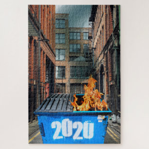 I Survived 2020 Dumpster Fire Commemorative Gift Jigsaw Puzzle